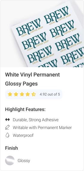 White Vinyl Permanent Glossy