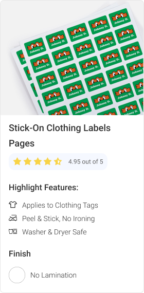 Kids Label Removable Glossy - UV Coated