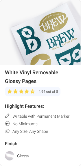 White Vinyl Removable Glossy