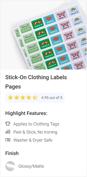 Kids Label Removable Glossy - UV Coated