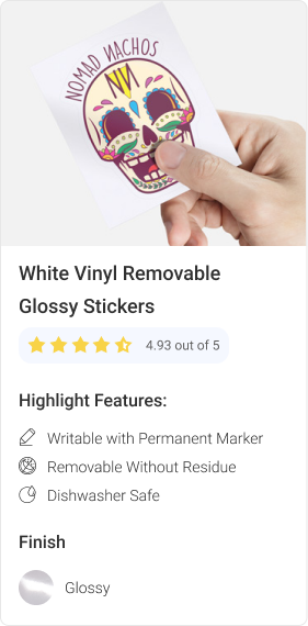 White Vinyl Removable Glossy