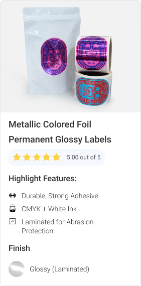 Colored Foil Labels Permanent Shiny Color