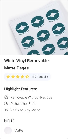 White Vinyl Removable Matte