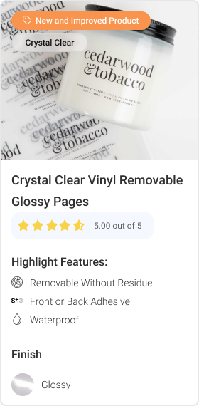 Crystal Clear Vinyl Removable Glossy