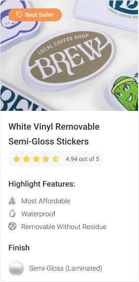 White Vinyl Removable Semi-Gloss