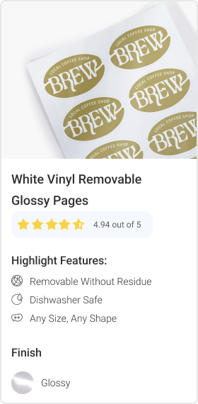 White Vinyl Removable Glossy