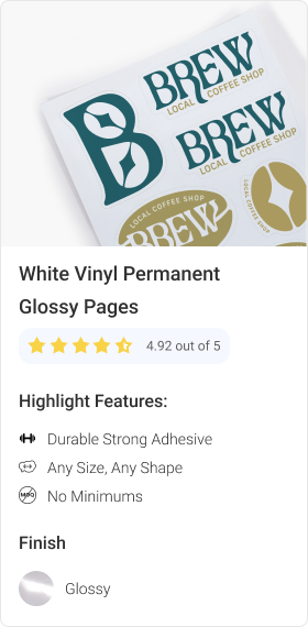 White Vinyl Permanent Glossy