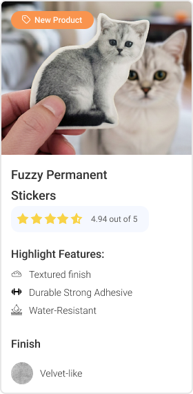 Fuzzy Sticker Die-Cut Singles