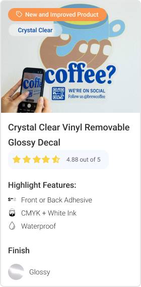 Crystal Clear Vinyl Removable Glossy