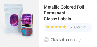 Colored Foil Labels Permanent Shiny Color