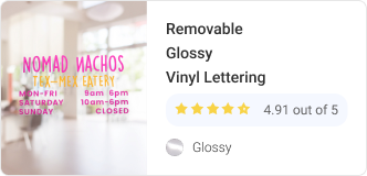 Vinyl Lettering Removable Glossy