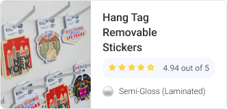 Hang Tag Removable Semi-Gloss Stickers
