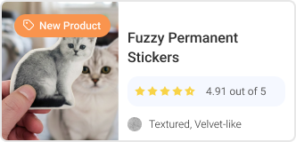 Fuzzy Sticker Die-Cut Singles